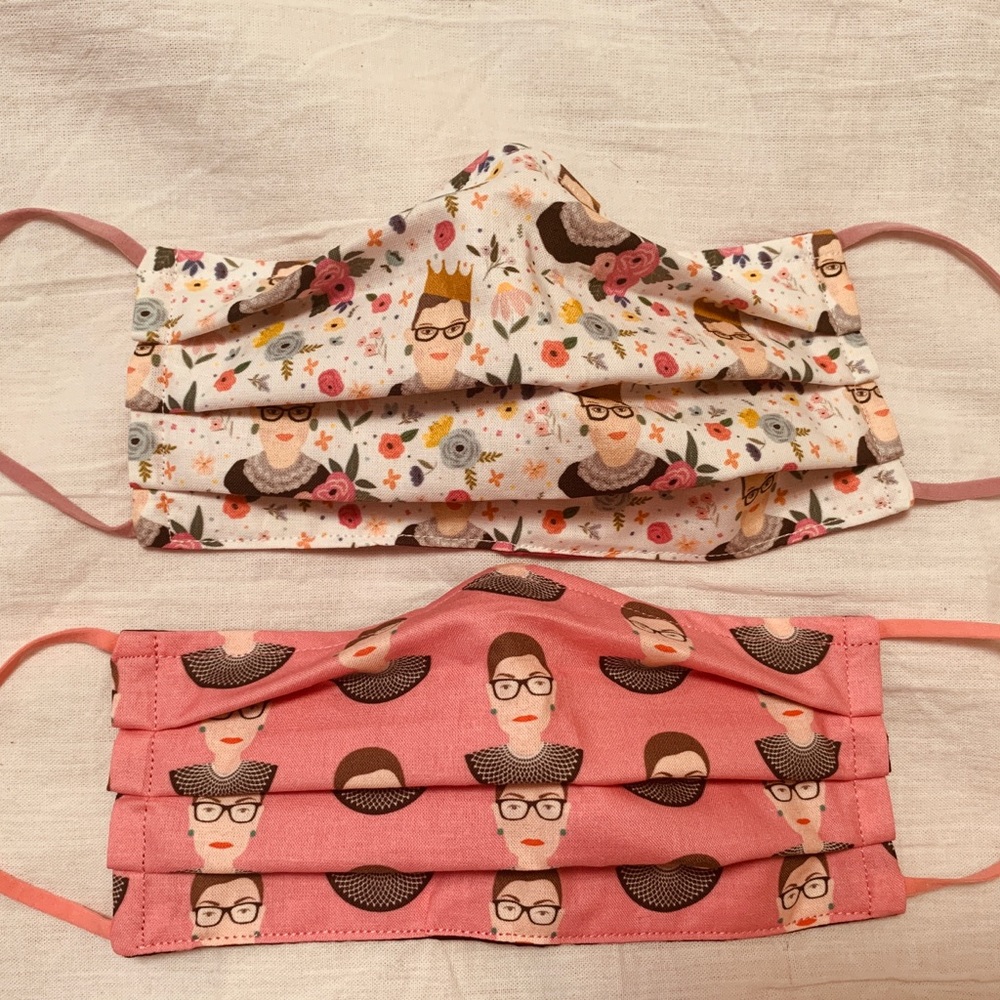 New RBG face mask floral USA cotton o/s great gift